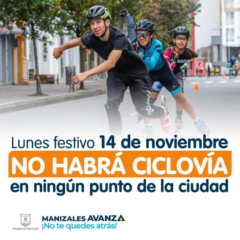 Este lunes festivo no hay ciclovía en Manizales