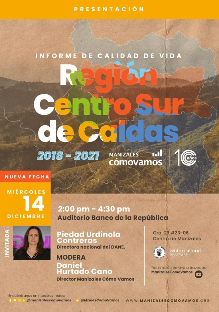 Informe de calidad de vida de la región centro sur de Caldas (2018-2021)