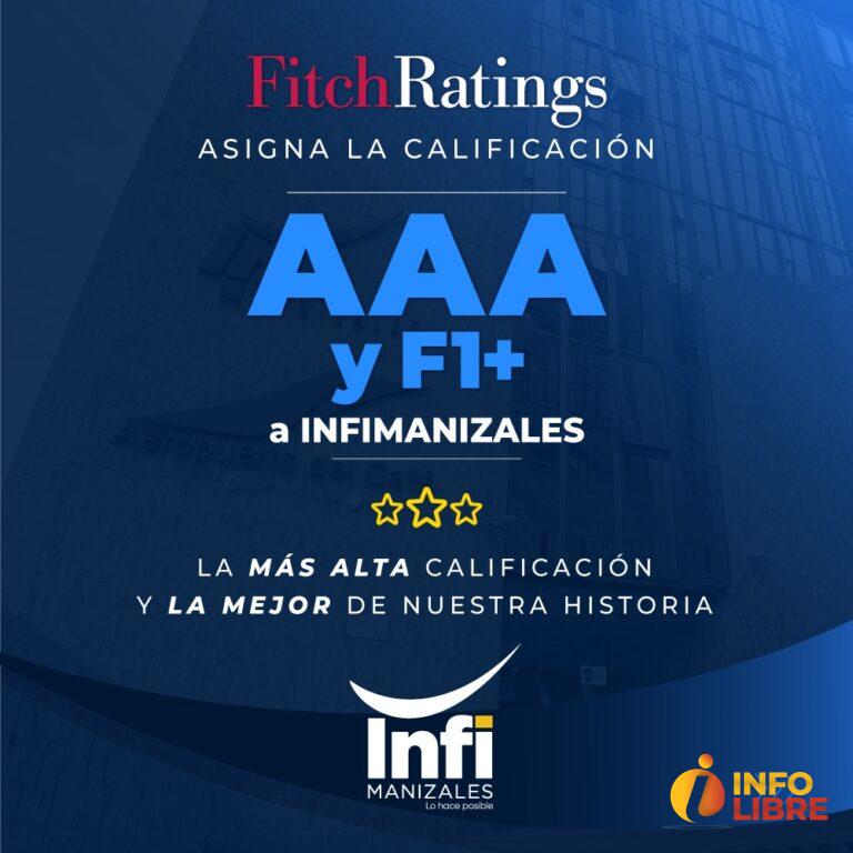 Fitch Ratings califica AAA y F1+ a Infimanizales