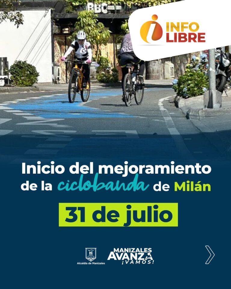 Atentos a los cierres viales por los trabajos de mejoramiento de la ciclobanda de Milán